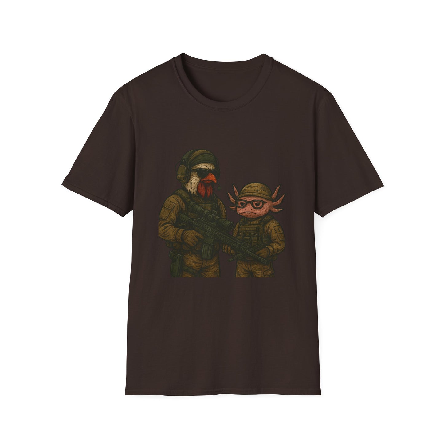 Graphic Tee - Tactical Rooster and Axolotl Freedom Design
