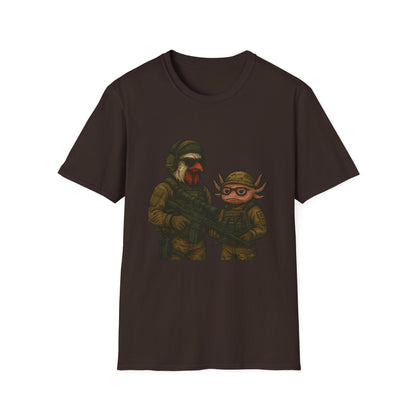 Graphic Tee - Tactical Rooster and Axolotl Freedom Design